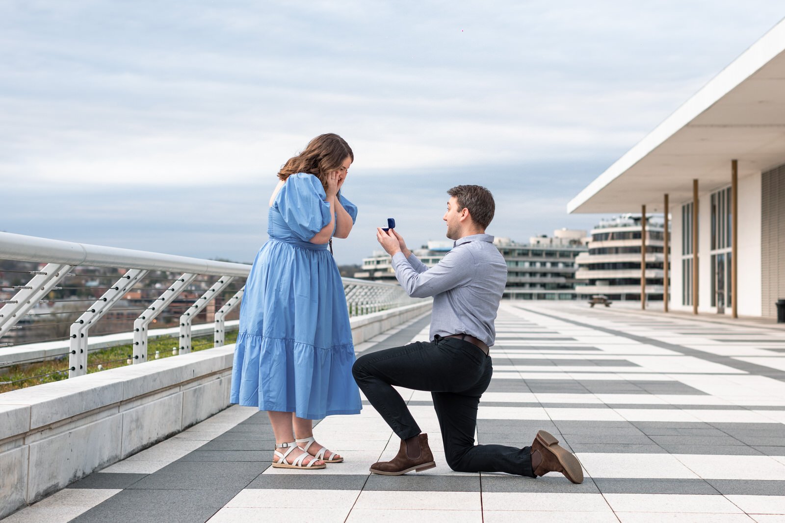 Surprise Proposal at Kennedy Center Rooftop