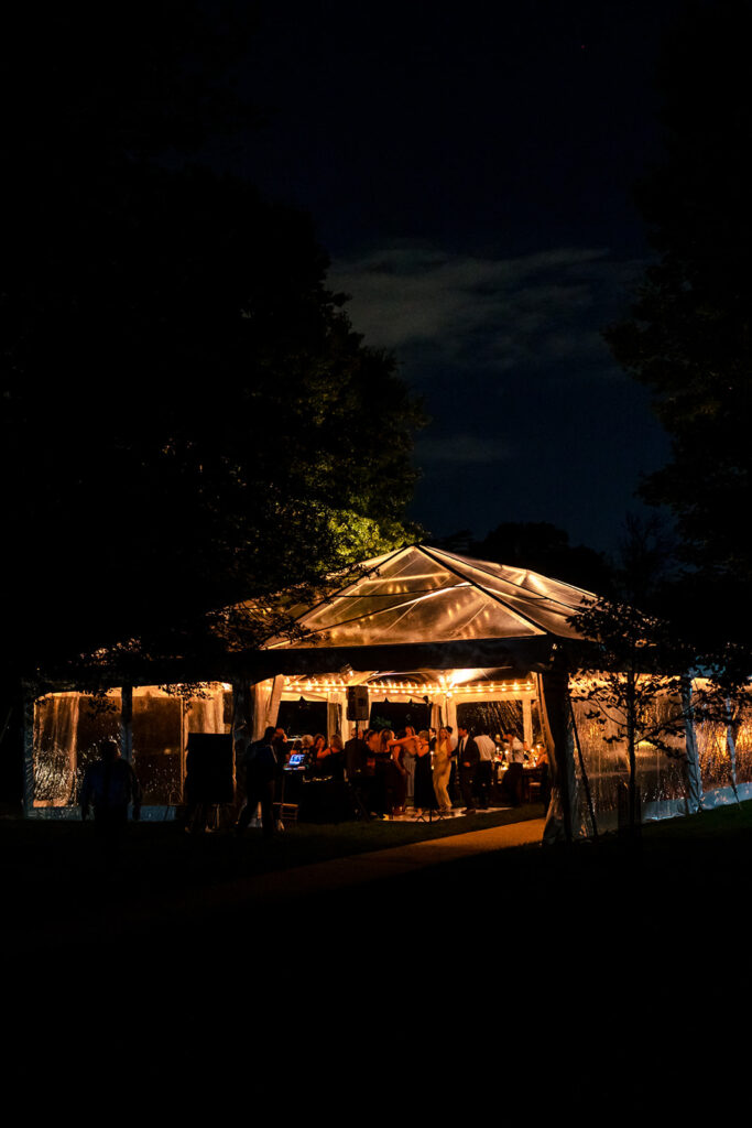 See through wedding tent at Lincoln's Cottage