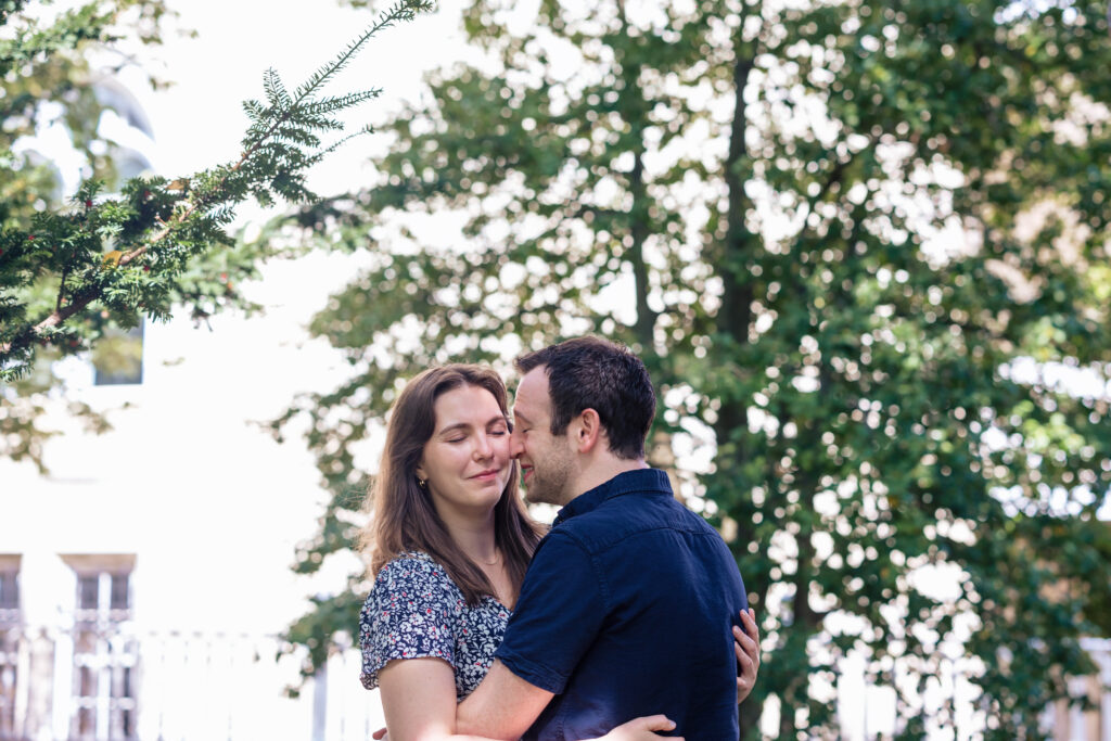 Couple proposing to each other at President Lincoln’s Cottage in Washington DC during a mutual proposal.